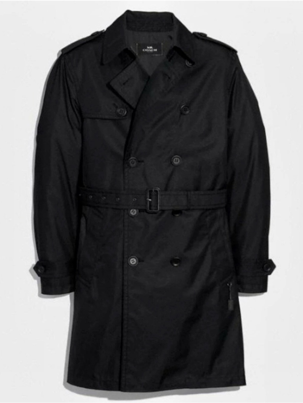 Coach Black Double-Breasted Men’s Trench Coat